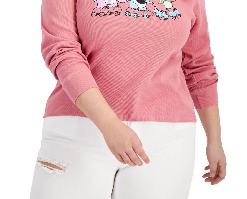 NEW MAD ENGINE care bears cotton top - plus in mauve